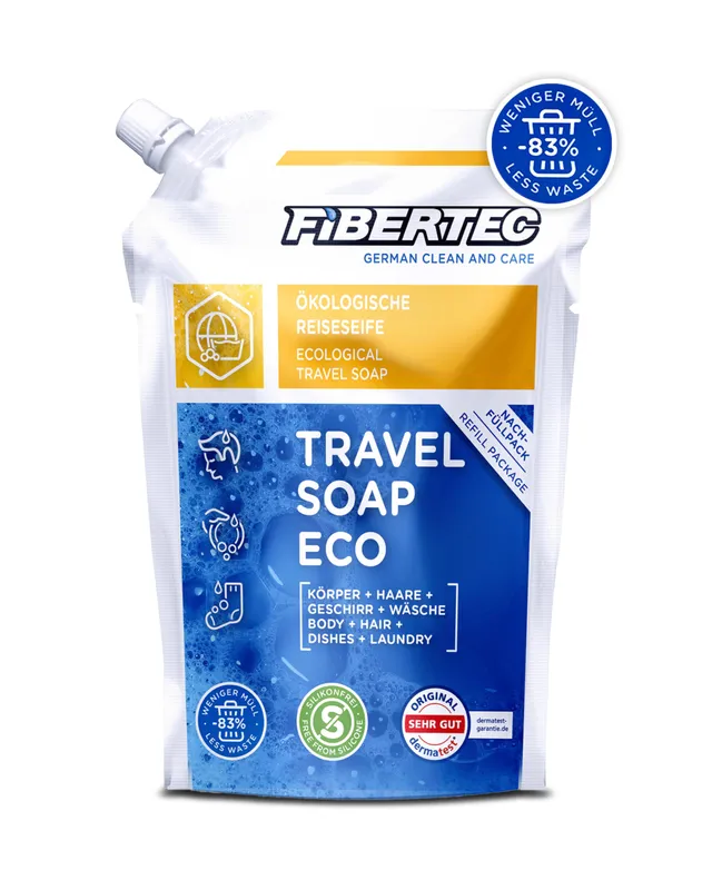 fibertec-travel-soap-eco-3-in-1-reiseseife-500ml-papaya-vegan image 1
